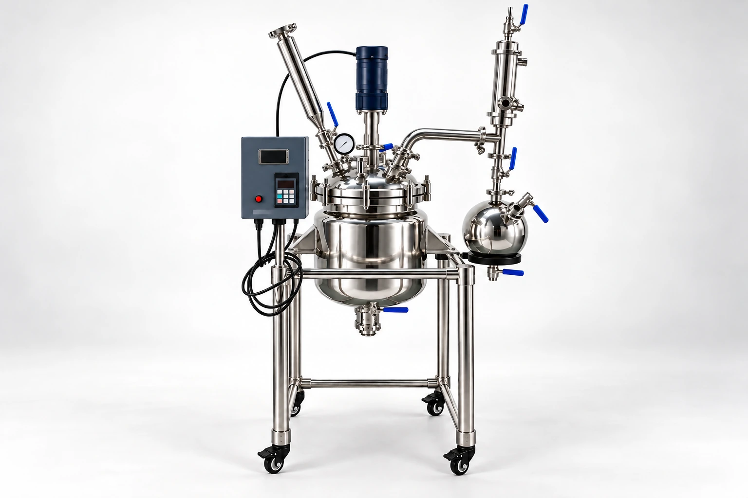 Reactor compacto de acero inoxidable con agitador