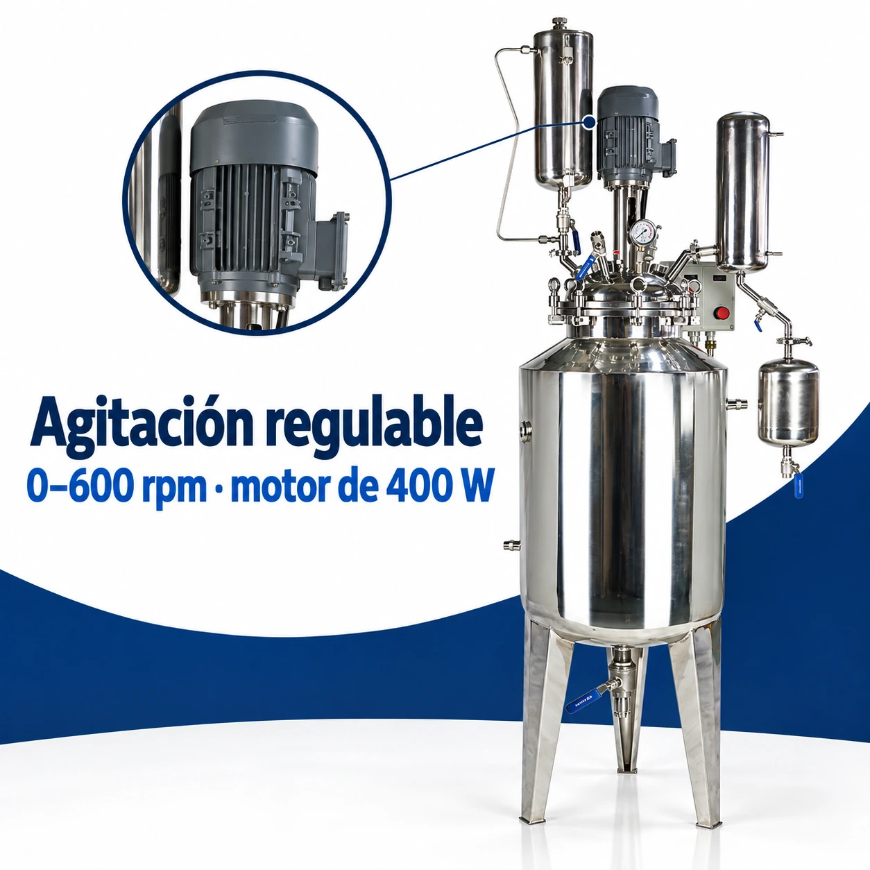 Motor de 400 W y variador de frecuencia del reactor SS-100L 05 ss 100l detalle agitacion control