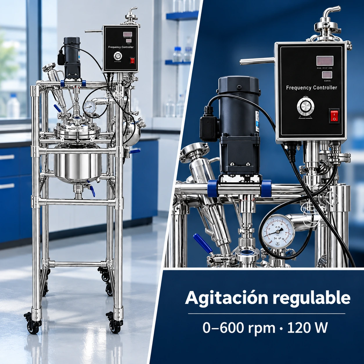 Control por variador de frecuencia del reactor SS-5L 05 ss 5l detalle agitacion control