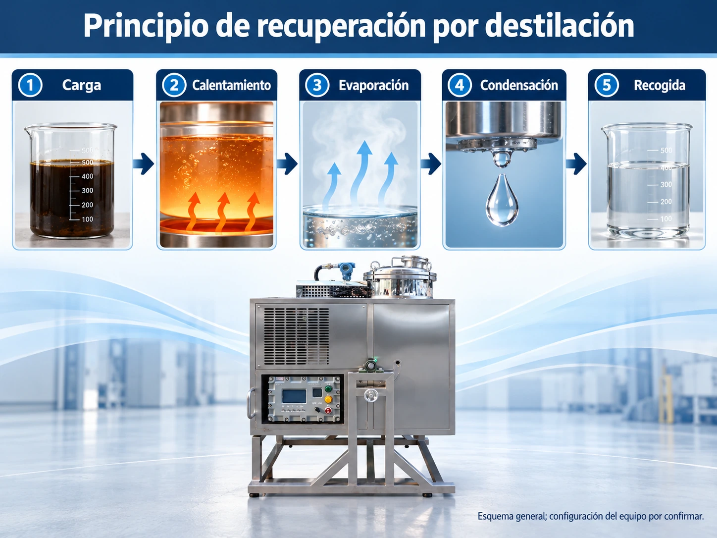 Proceso de recuperación de solventes por destilación 05 t 20ex proceso destilacion