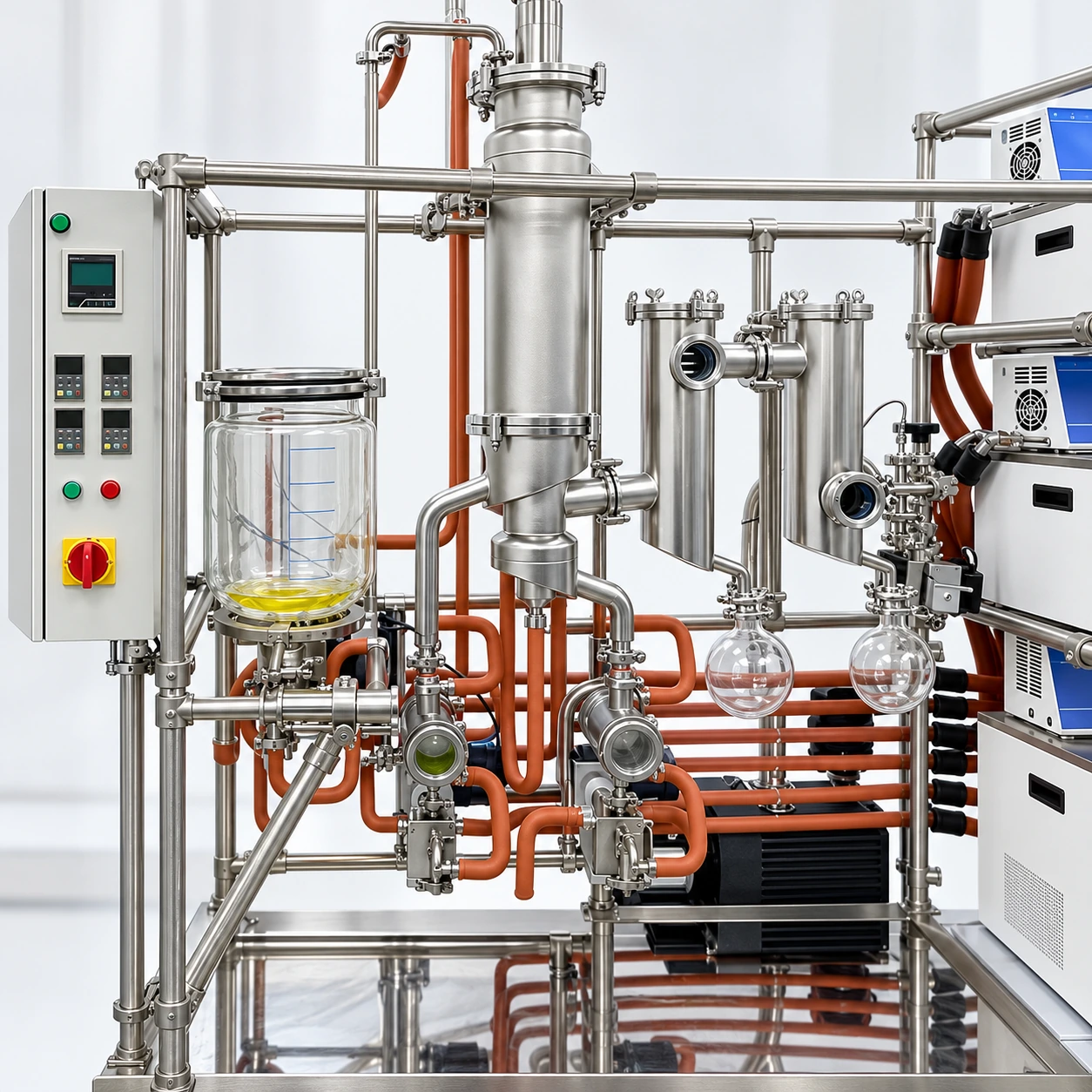 Conexiones y control del destilador molecular KDBM 07_kdbm_body_feed_control_connections