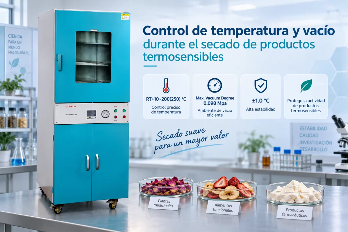 Validación del ciclo de secado y de la humedad residual Control de temperatura y vacío durante el secado de productos termosensibles